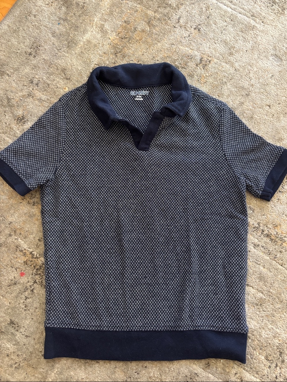 Old Navy Navy and White Knit Polo